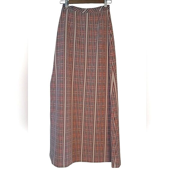 Vintage 70's Jantzen Beach Skirt Maxi A-Line Geometric Stripes Stretchy - Picture 4 of 11